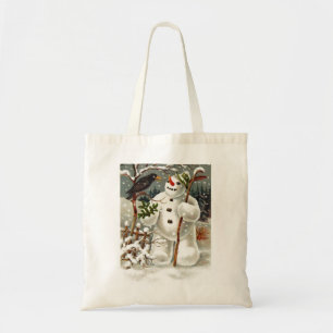 Mr. Snowman and Mr. Crow Tote Bag