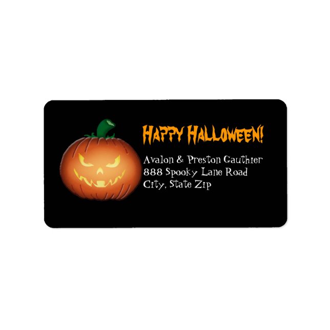 Mr Spooky Jack O Lantern Halloween Address Labels (Front)