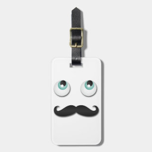 Mr stache luggage tag