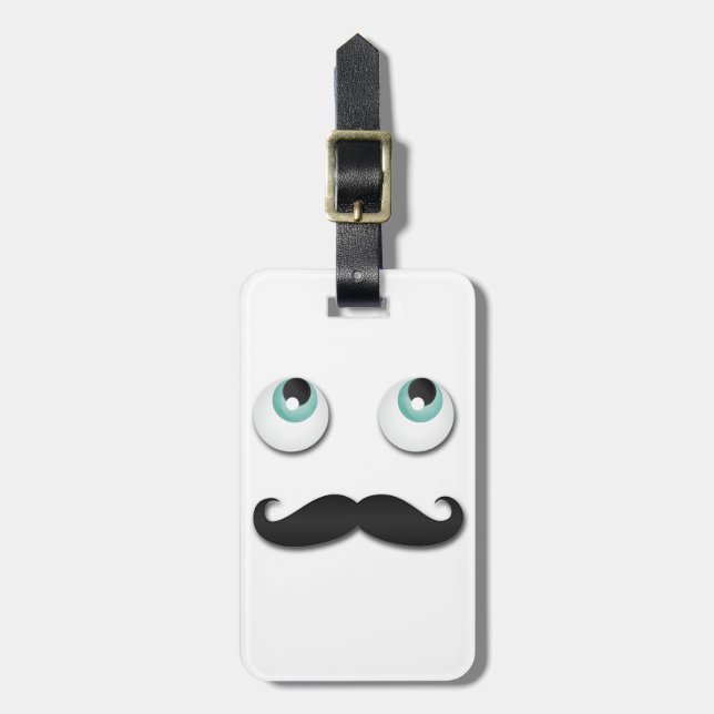 Mr stache luggage tag (Front Vertical)
