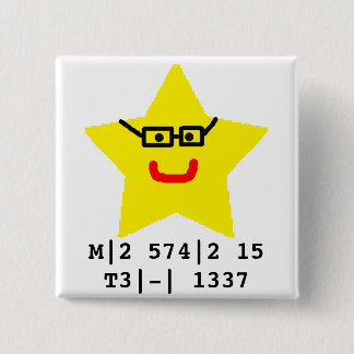 Mr Star is leet. 2 Inch Square Button