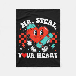 Mr steal heart for boys toddlers valentine's day fleece blanket