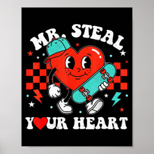 Mr steal heart for boys toddlers valentine's day poster