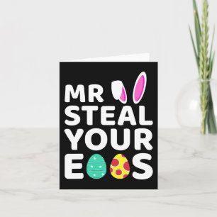 Mr Steal Your Eggs Fun Easter Bunny Easter Day Egg Card