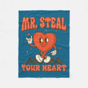 Mr Steal Your Heart For Boys Toddlers Valentine's Fleece Blanket