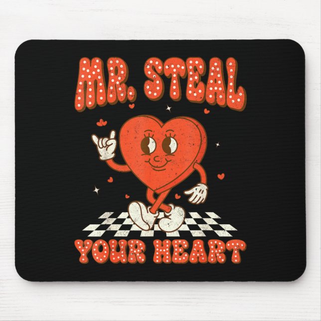 Mr Steal Your Heart For Boys Toddlers Valentine's  Mouse Pad (Front)