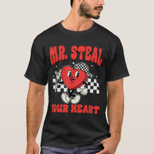 Mr Steal Your Heart For Boys Toddlers Valentine's  T-Shirt