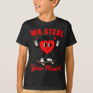 Mr Steal Your Heart For Boys Toddlers Valentine's T-Shirt