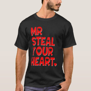 Mr Steal Your Heart Funny Valentine's Day Boys Men T-Shirt