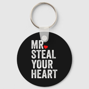 Mr. Steal Your Heart Funny Valentines Day Men’s  Keychain