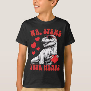 Mr Steal Your Heart Heart T-rex Dinosaur Valentine T-Shirt