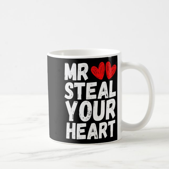 Mr Steal Your Heart Valentines Day Boys Kids  Coffee Mug (Right)
