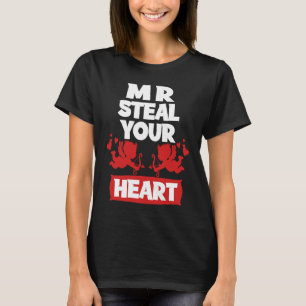 Mr Steal Your Heart Valentines Day Boys Kids cupid T-Shirt