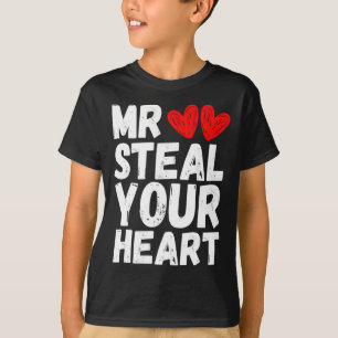 Mr Steal Your Heart Valentines Day Boys Kids  T-Shirt