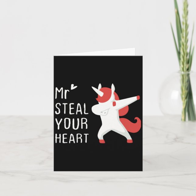Mr Steal Your Heart Valentines Day V Day Boys Unic Card (Front)
