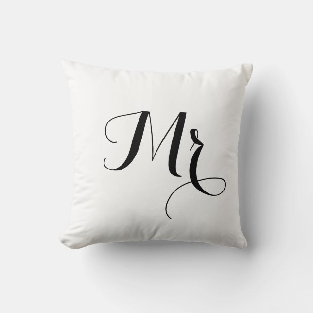 Mr. Striped Back Pillow - of a Mr. and Mrs. pair (Front)