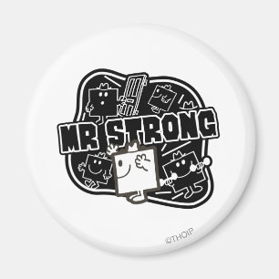 Mr. Strong Black & White Magnet