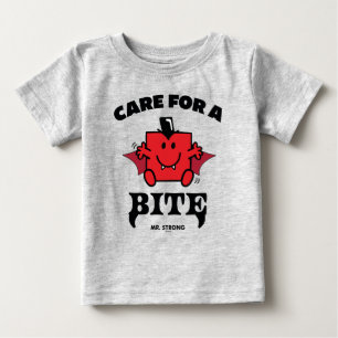 Mr. Strong Care For A Bite Halloween Baby T-Shirt