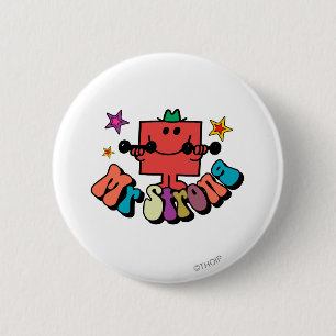 Mr. Strong Colourful Lettering & Stars 2 Inch Round Button
