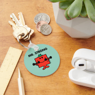 Mr. Strong   Lifting Weights Keychain
