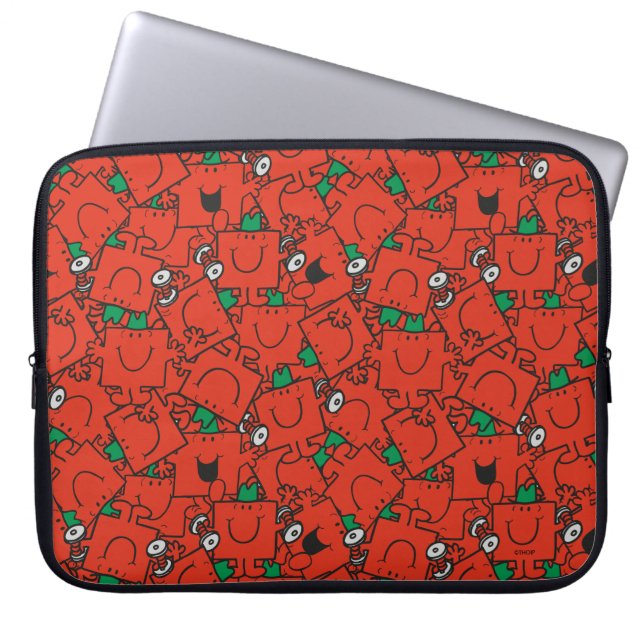 Mr Strong | Lifting Weights Red & Green Pattern Laptop Sleeve (Front)