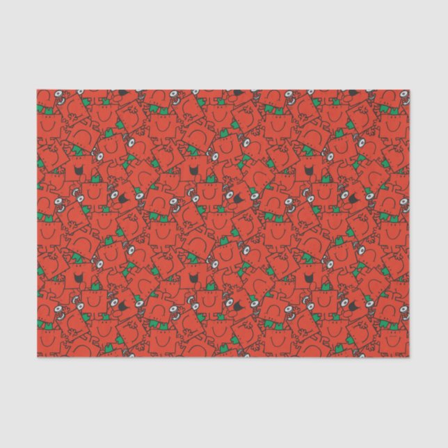 Mr Strong | Lifting Weights Red & Green Pattern Tissue Paper (Front)