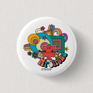 Mr. Strong   Psychedelic Swirls, Stars, & Flowers 1 Inch Round Button