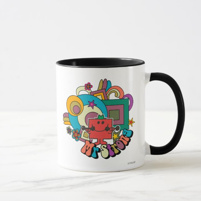Mr. Strong | Psychedelic Swirls, Stars, & Flowers Mug (Right)