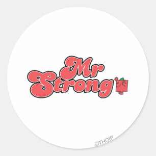 Mr. Strong Red Lettering Classic Round Sticker
