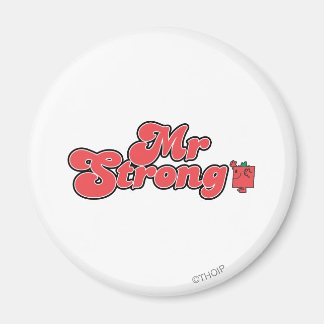 Mr. Strong | Red Lettering Magnet (Front)