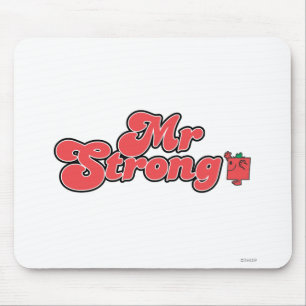Mr. Strong Red Lettering Mouse Pad