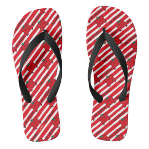 Mr Strong   Red Stripes Pattern Flip Flops