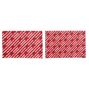 Mr Strong   Red Stripes Pattern Pillowcase