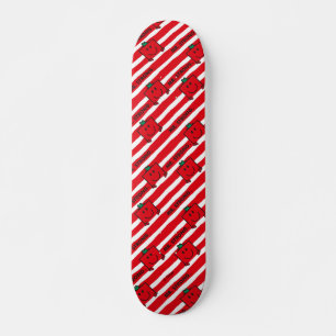 Mr Strong   Red Stripes Pattern Skateboard