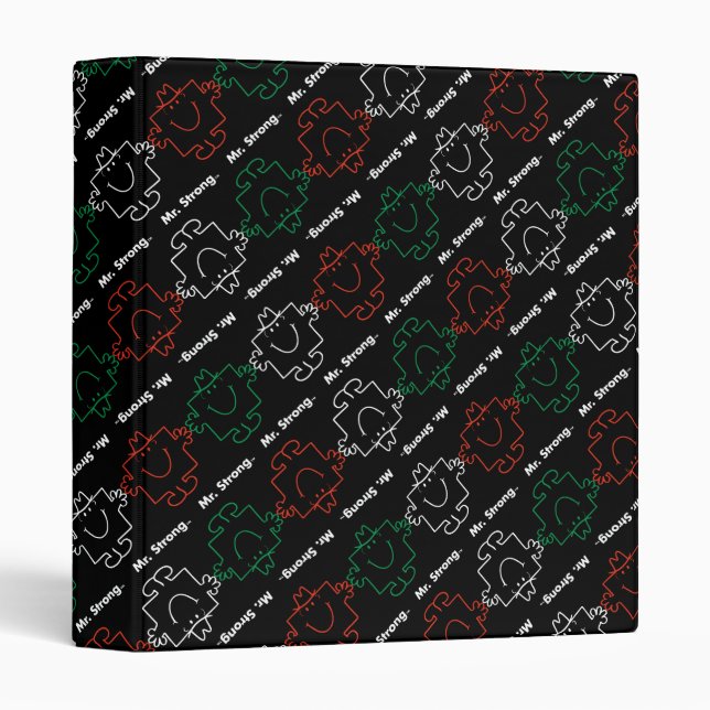 Mr Strong | Red, White & Green Pattern Binder (Front/Spine)