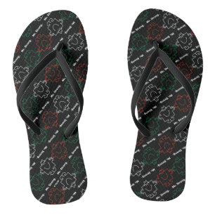 Mr Strong Red, White & Green Pattern Flip Flops
