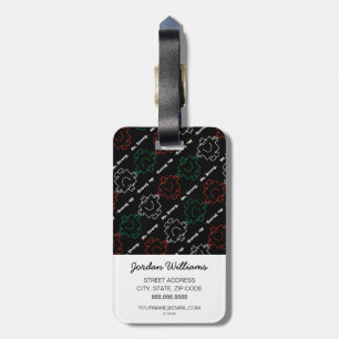 Mr Strong   Red, White & Green Pattern Luggage Tag