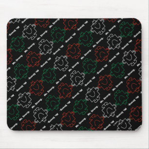 Mr Strong Red, White & Green Pattern Mouse Pad