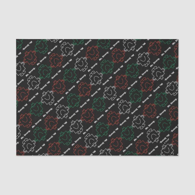 Mr Strong | Red, White & Green Pattern Tissue Paper (Front)