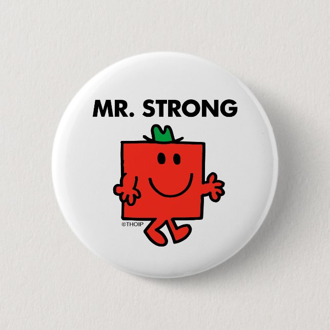 Mr. Strong Waving Hello 2 Inch Round Button (Front)