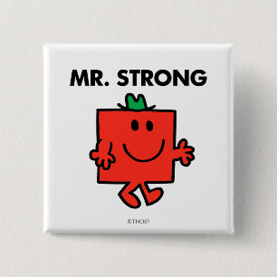 Mr. Strong Waving Hello 2 Inch Square Button