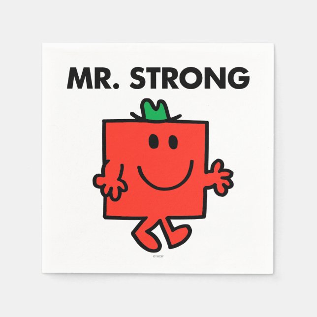 Mr. Strong Waving Hello Napkin (Front)