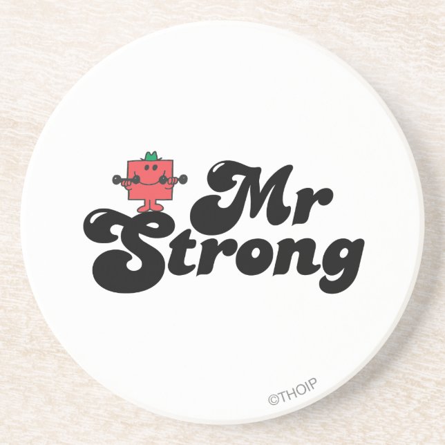 Mr. Strong | Weights & Bubble Lettering Coaster (Front)