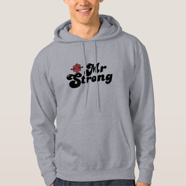 Mr. Strong | Weights & Bubble Lettering Hoodie (Front)