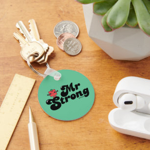 Mr. Strong   Weights & Bubble Lettering Keychain