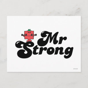 Mr. Strong Weights & Bubble Lettering Postcard