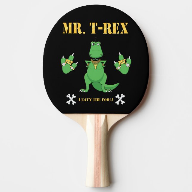 Mr. T-Rex Ping Pong Paddle (Front)