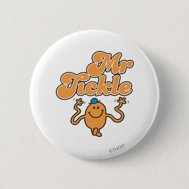 Mr. Tickle | Jiggling Arms 2 Inch Round Button (Front)