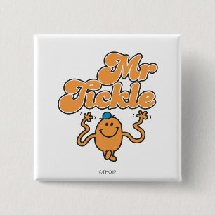 Mr. Tickle   Jiggling Arms 2 Inch Square Button