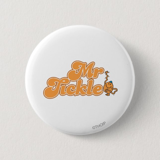 Mr. Tickle | Long Wave Hello 2 Inch Round Button (Front)